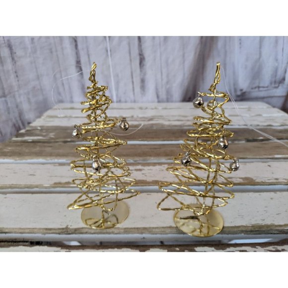 Dept 56 tree spiral metal gold silver ornament Xma